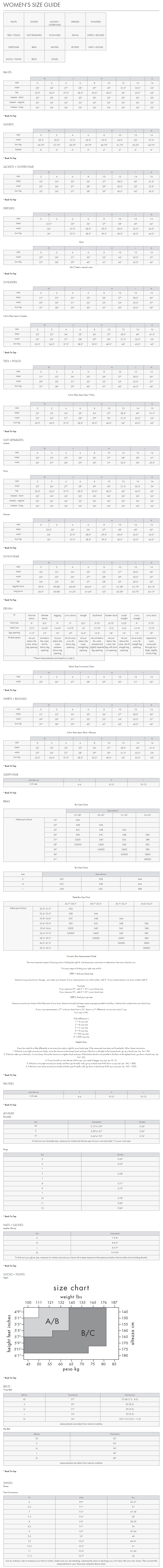 Ck Belt Size Chart