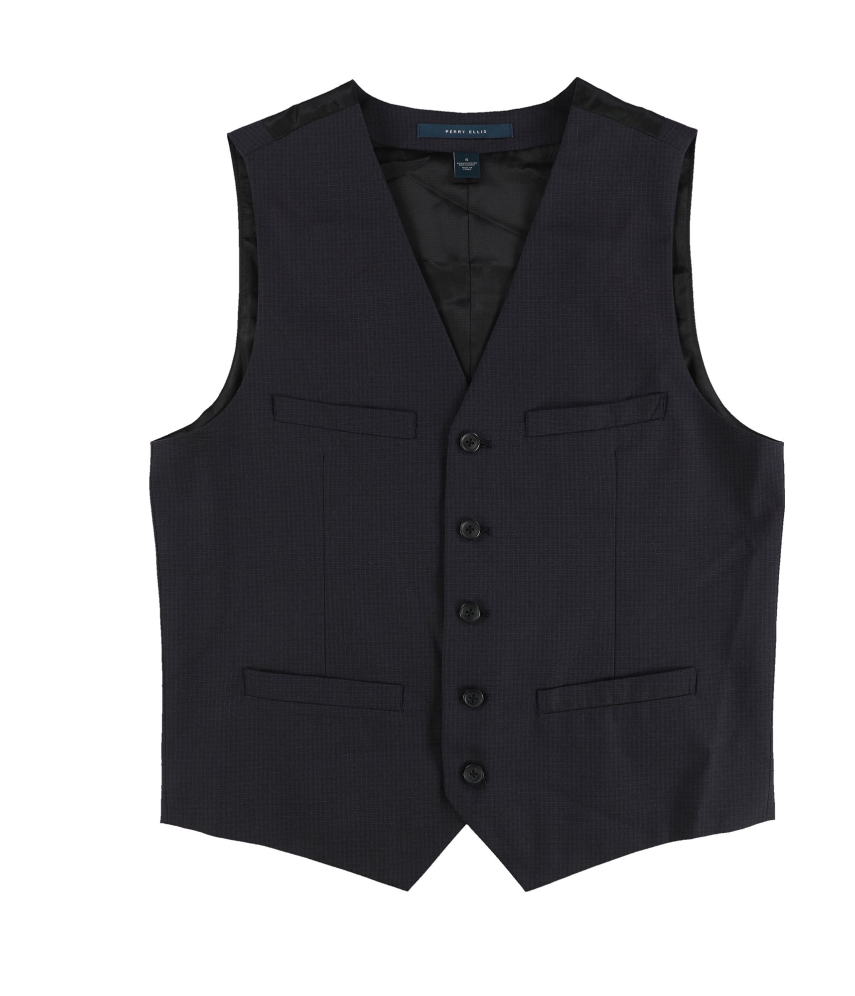 Perry Ellis navy slim fit five button vest