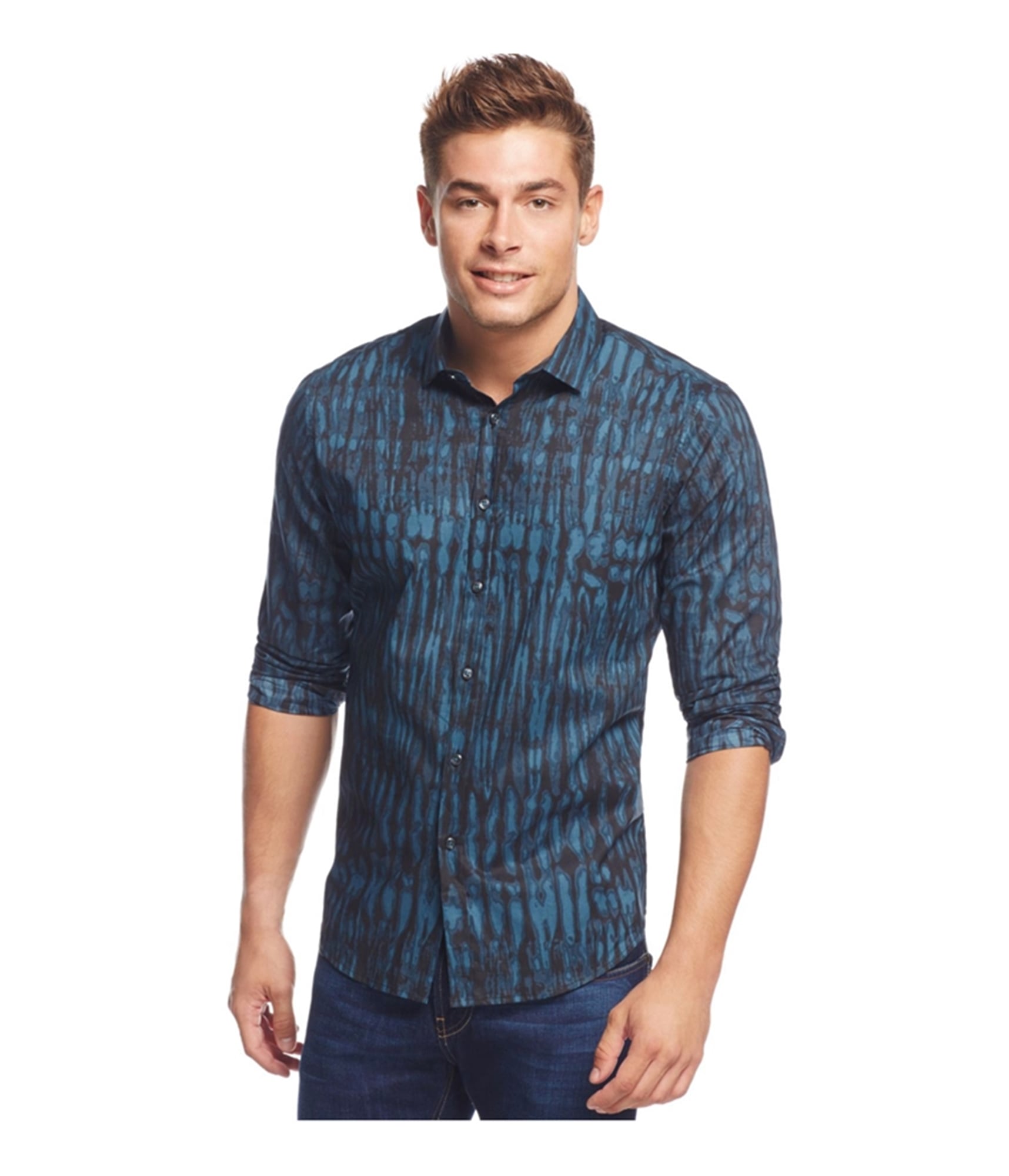 Men's Stanley Ls Button Up Shirt with abstract design