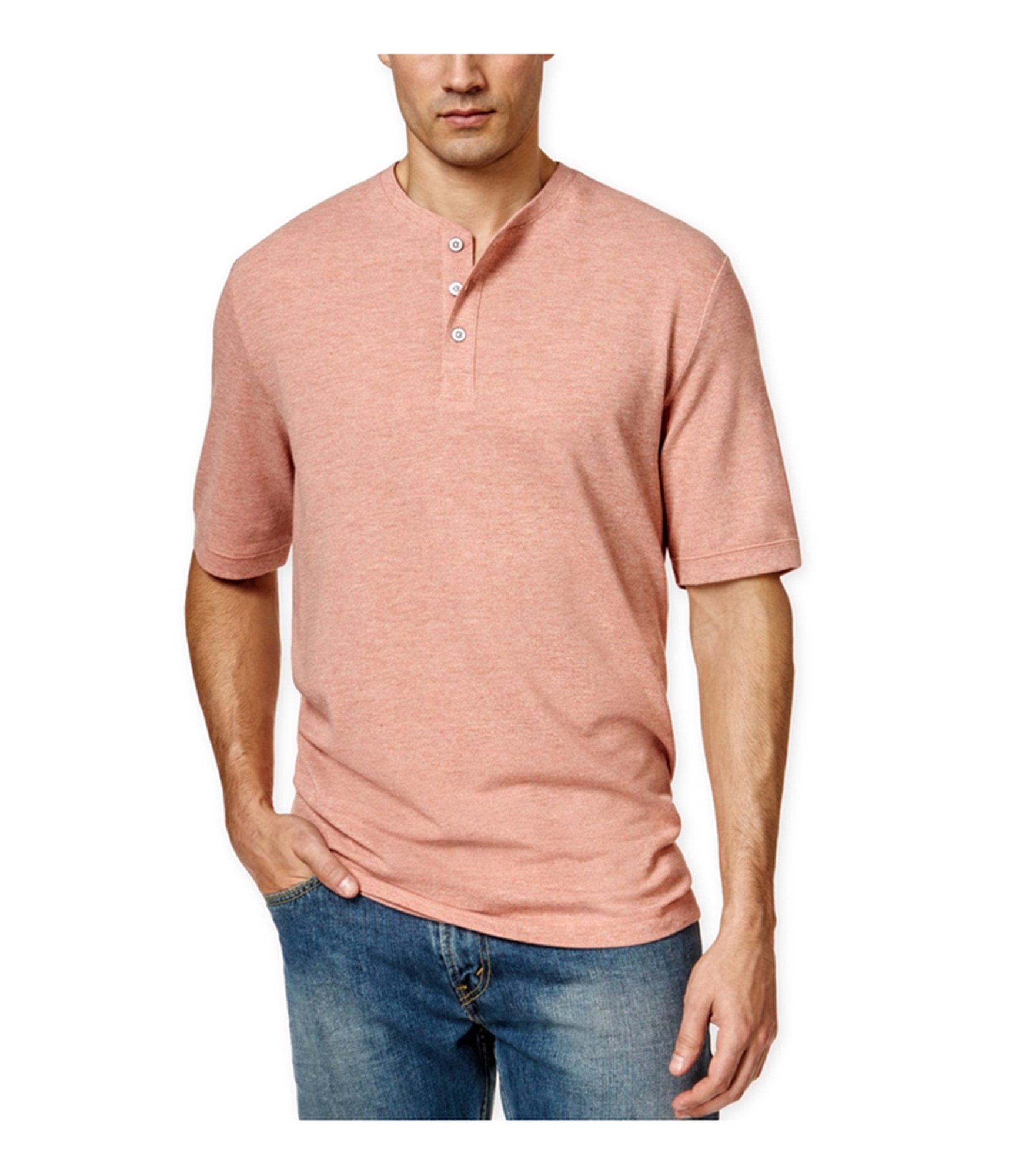 Weatherproof burnt brick vintage pique henley shirt