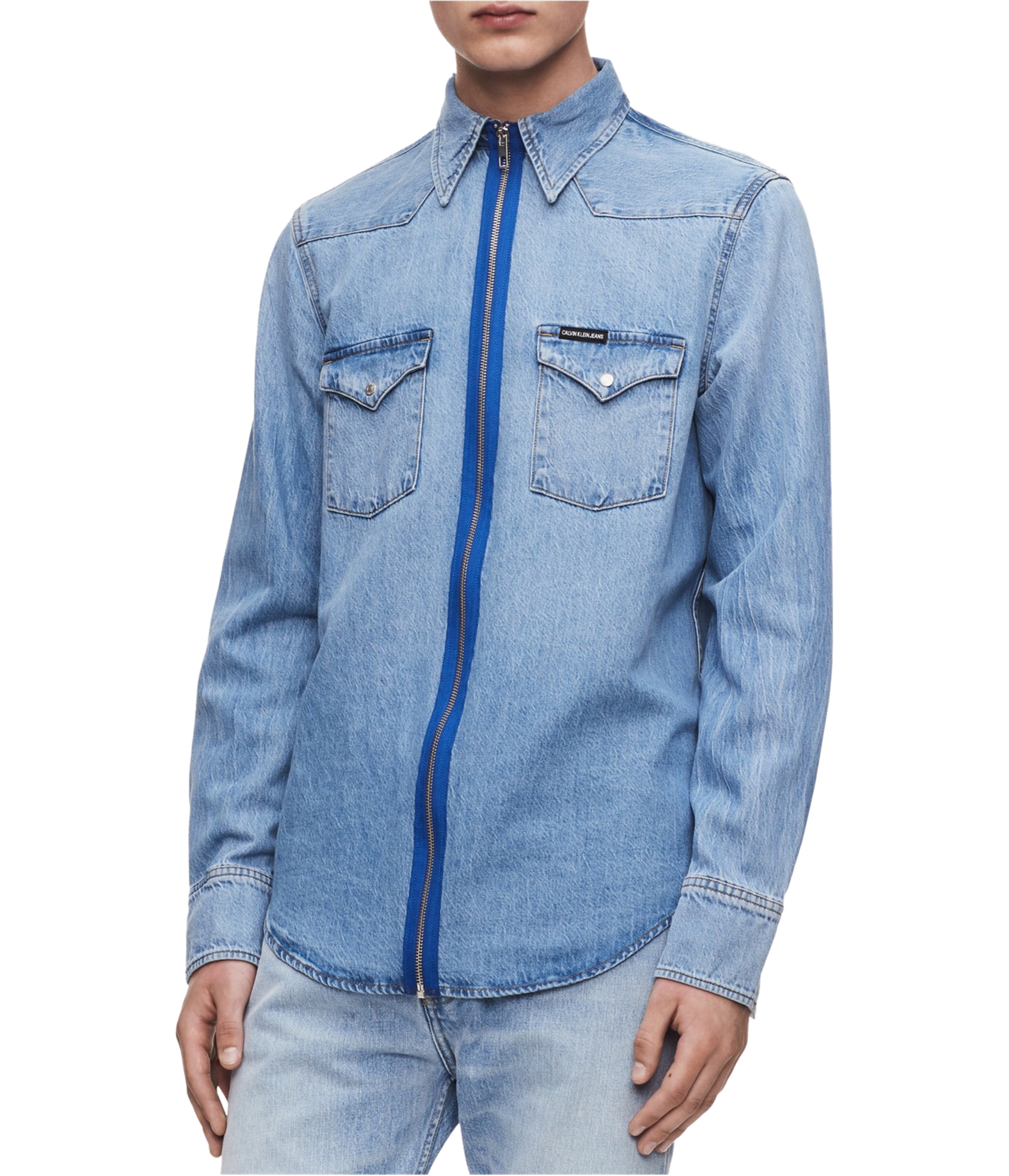 man-wearing-Calvin-Klein-shirt-jacket